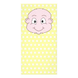 Cute Baby, on yellow polka dot pattern. Custom Photo Card