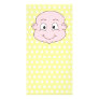 Cute Baby, on yellow polka dot pattern. Custom Photo Card