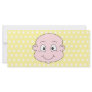 Cute Baby, on yellow polka dot pattern. Full Color Rack Card