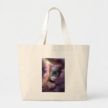 Cute baby orangutan in Sumatra Canvas Bags