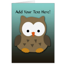 Cute Baby Owl Personalised Cards