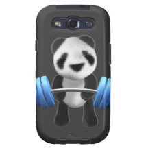 Cute baby panda bear powerlifter in 3d (editable) galaxy s3 cover