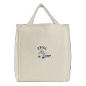 Cute Baby Penguin and Igloo CHILL OUT! embroidered bags