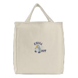 Cute Baby Penguin and Igloo CHILL OUT! embroidered bags