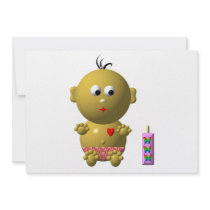 Cute baby with heart! custom invitations