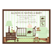 Cute Baby's Room Scene Shower Invitation