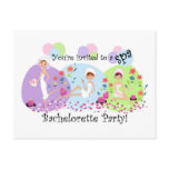 Cute Bachelorette Party Spa Postcard Invitations
