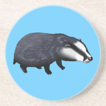 Cute badger beverage coaster