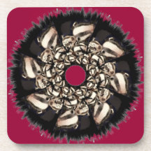 Cute Badger Cubs Fractal Beverage Coaster