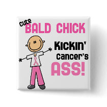 Cute Bald Chick Kicking Breast Cancer's Ass