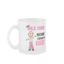 Cute Bald Chick Kicking Breast Cancer's Ass Coffee Mugs