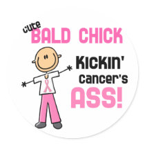 Cute Bald Chick Kicking Breast Cancer's Ass