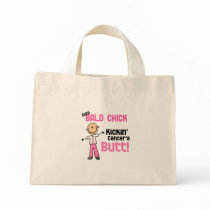 Cute Bald Chick Kicking Breast Cancer's Butt Tote Bag