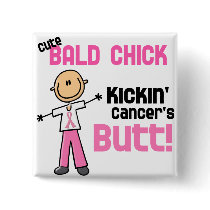 Cute Bald Chick Kicking Breast Cancer's Butt