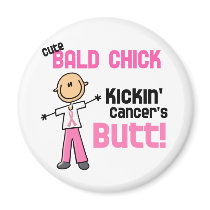 Cute Bald Chick Kicking Breast Cancer's Butt