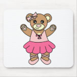 Cute Ballerina Dancing Teddy Bear - Pink mousepads