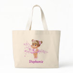 Cute Ballerina Girl Reusable Tote Bag