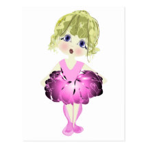 Cute Ballerina in Pink Tutu Art Gifts Postcard