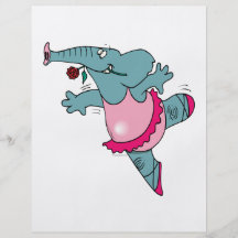 cute ballet ballerina elephant in tutu custom flyer