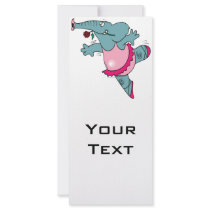 cute ballet ballerina elephant in tutu rack card
