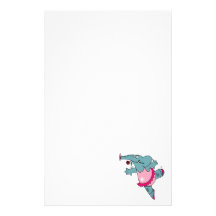 cute ballet ballerina elephant in tutu stationery paper