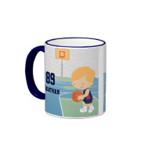 Cute basketball player Navy red basketball jersey Coffee Mug