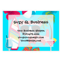 Cute Beach Bum Kitty Cat Sunglasses Beach Ball Business Card Template
