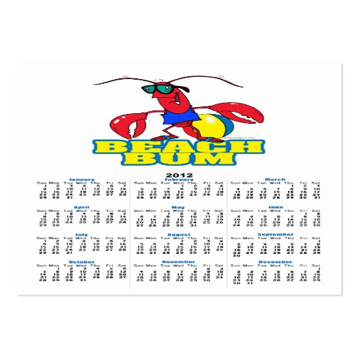 cute beach bum lobster cartoon graphic business card templates