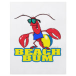cute beach bum lobster cartoon graphic flyers