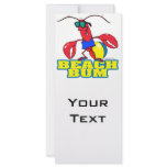 cute beach bum lobster cartoon graphic rack cards