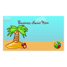 Cute Beach Scene Business Cards