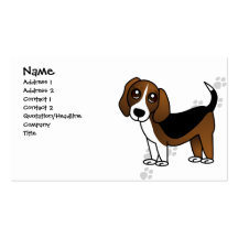 Cute Beagle Cartoon Dog Business Card