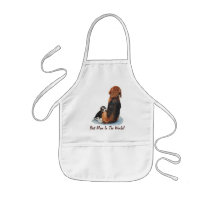 Cute beagle puppy and mum original art apron