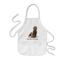 Cute beagle puppy and mum original art apron