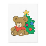 Cute Bear and Christmas Tree postcards