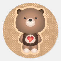 Cute Bear Brown Sticker