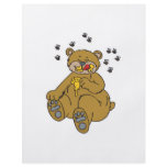 cute bear eating honey flyer design