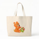 cute bear eating strawberries bags