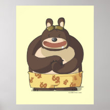Cute bear funny cartoon anime character poster