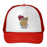 Cute Bear Holding Heart Hat hats