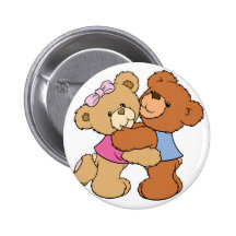 Cute Bear Hug Bears Button
