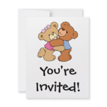 Cute Bear Hug Bears Personalised Announcements