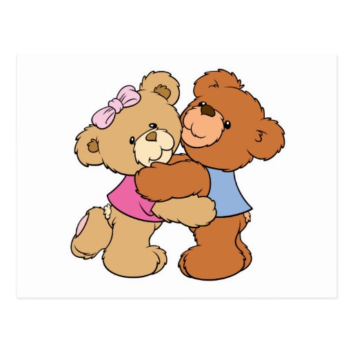 Cute Bear Hug Bears Post Card