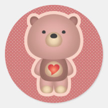 Cute Bear Pink Sticker