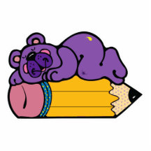 cute bear sleeping on pencil photo cut out