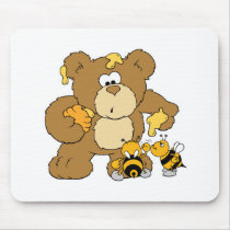 Cute Bear Stealing Honey Mousemats