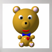 Cute bear with bowtie and heart!