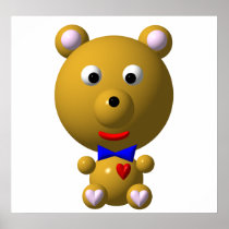 Cute bear with bowtie and heart!