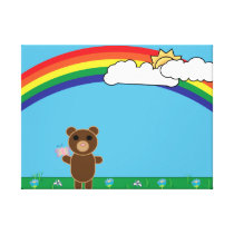 Cute Bear Wrapped Canvas Canvas Prints