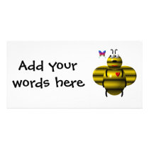 Cute bee and baby butterfly